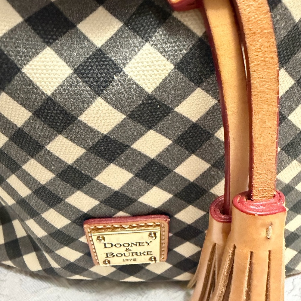 Donney & Bourke Checkered Drawstring Bucket Bag - image 2